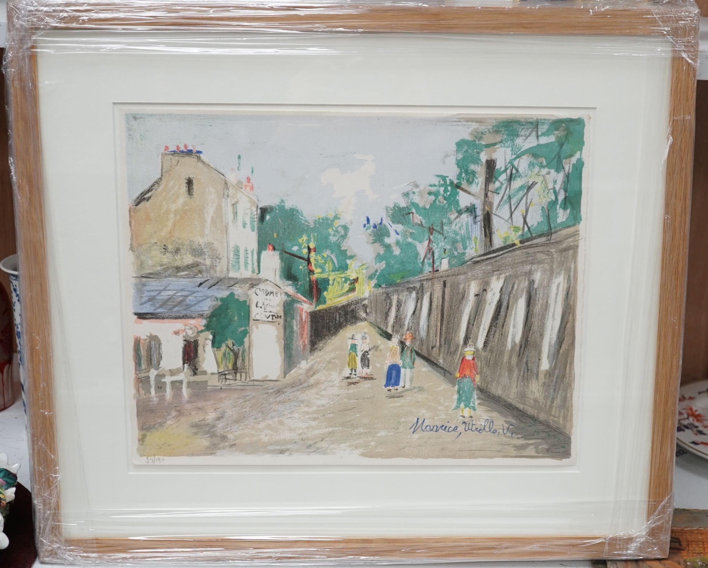 After Maurice Utrillo, colour lithograph, 'Montmartre, Le Lapin Agile', numbered in pencil, 39/197, 32 x 40cm